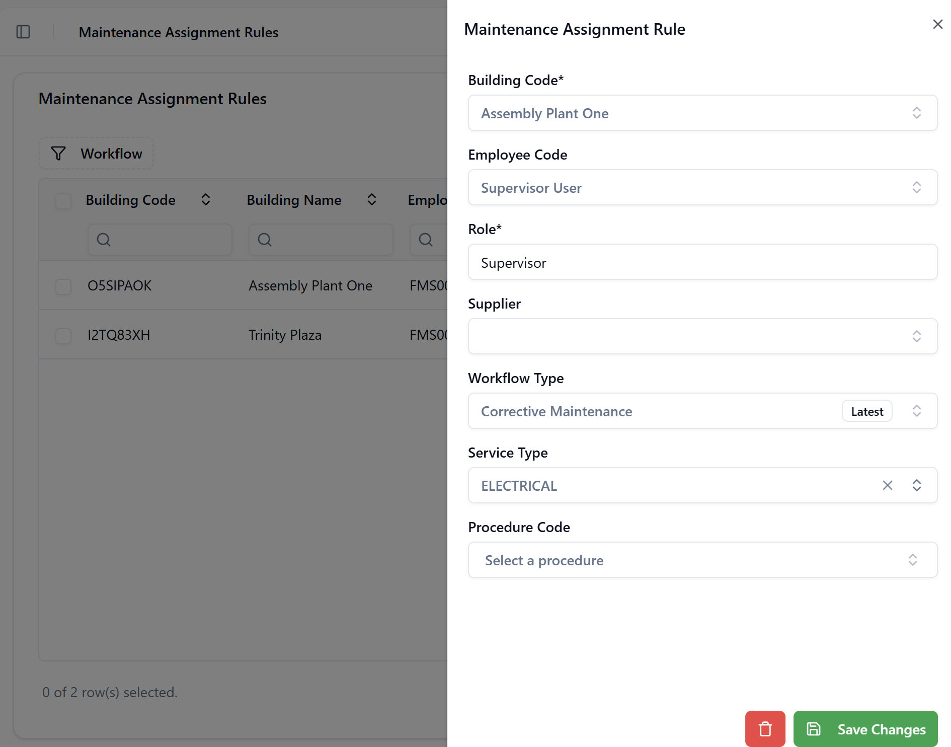 Assignment Rules List View