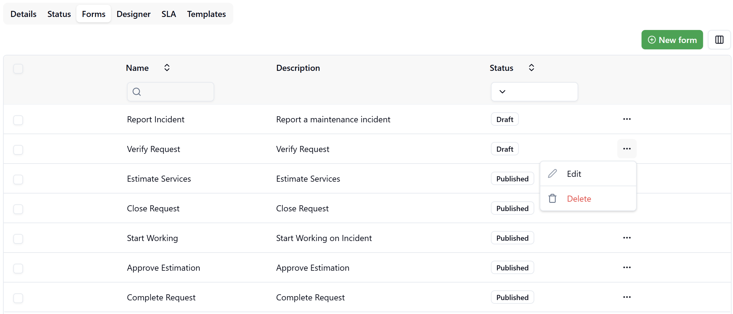 Form List View