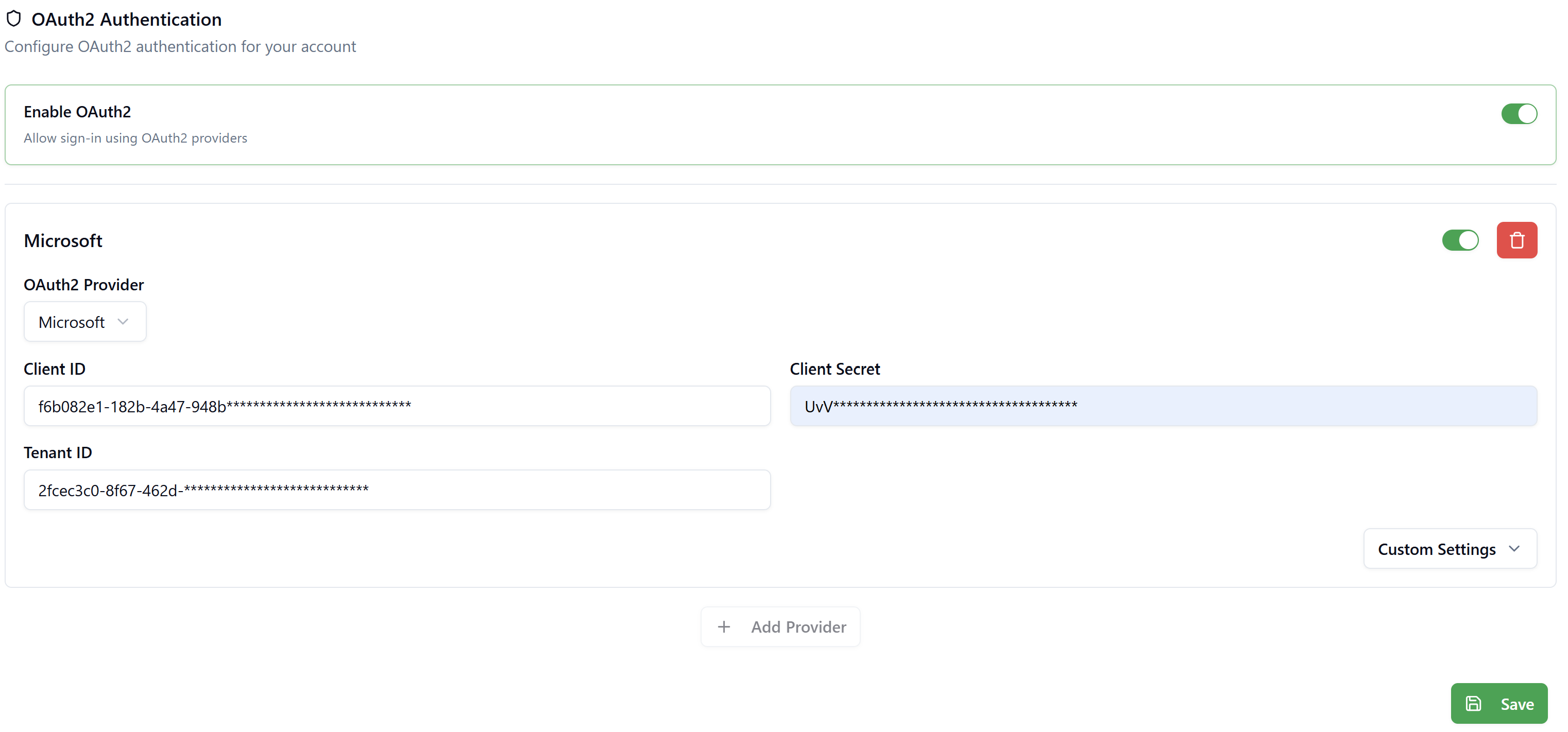 OAuth2 Authentication