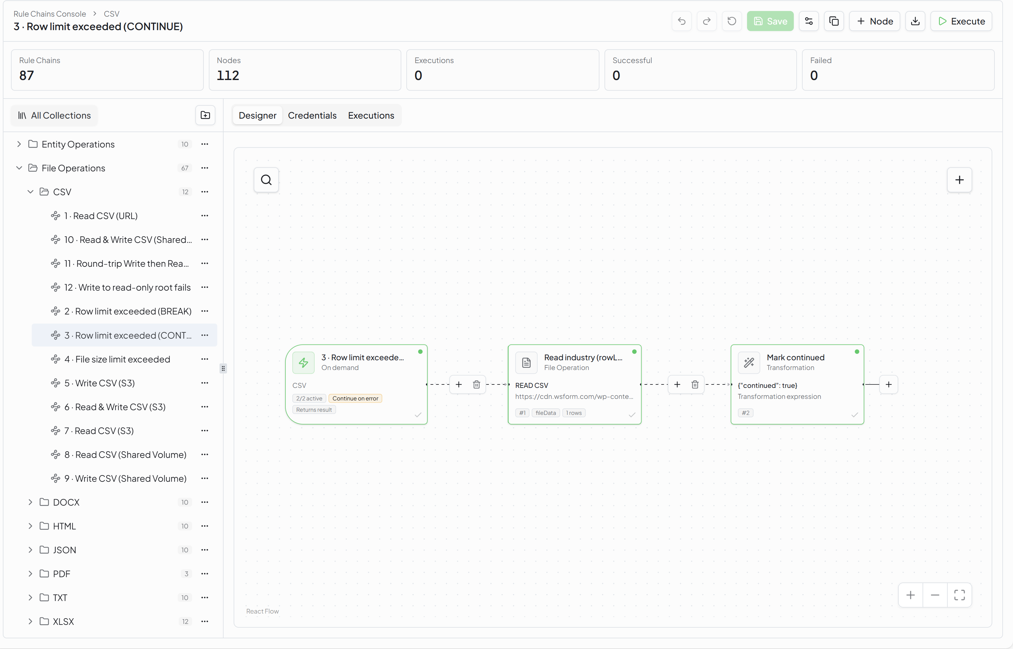 Rule Chains Editor